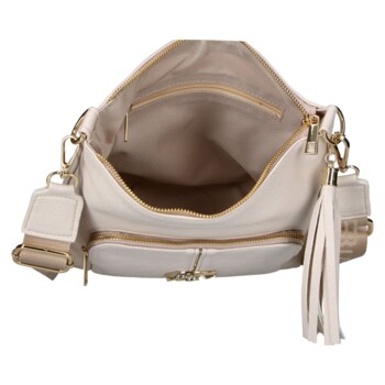 Dámská crossbody kabelka béžová - Laura Biaggi Magia