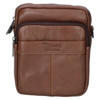 Pánská kožená crossbody taška hnědá - Coveri Fabien