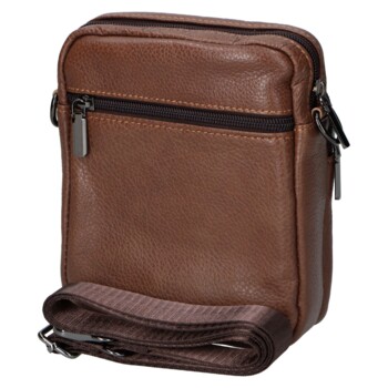 Pánská kožená crossbody taška hnědá - Coveri Fabien