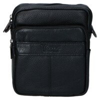 Pánská kožená crossbody taška černá - Coveri Fabien