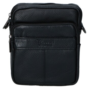 Pánská kožená crossbody taška černá - Coveri Fabien