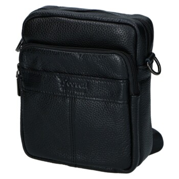 Pánská kožená crossbody taška černá - Coveri Fabien
