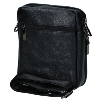 Pánská kožená crossbody taška černá - Coveri Fabien