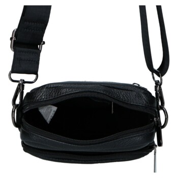 Pánská kožená crossbody taška černá - Coveri Fabien