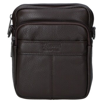 Pánská kožená crossbody taška coffee - Coveri Fabien