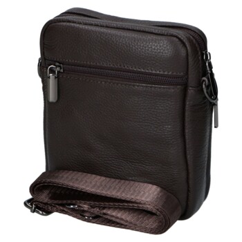 Pánská kožená crossbody taška coffee - Coveri Fabien