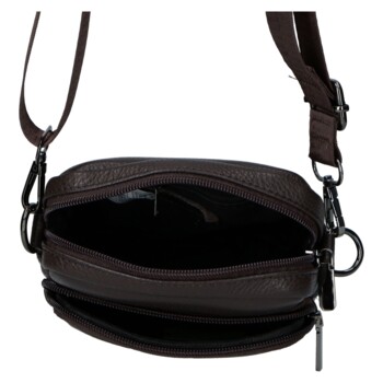 Pánská kožená crossbody taška coffee - Coveri Fabien