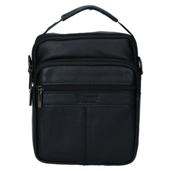 Pánská kožená crossbody taška černá - Coveri Kristof