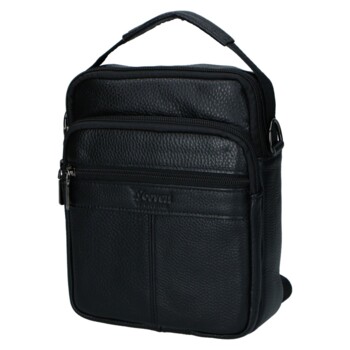 Pánská kožená crossbody taška černá - Coveri Kristof