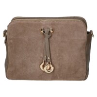 Dámská kožená crossbody kabelka taupe - Delami Vera Pelle Editka