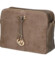 Dámská kožená crossbody kabelka taupe - Delami Vera Pelle Editka
