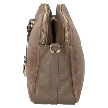 Dámská kožená crossbody kabelka taupe - Delami Vera Pelle Editka