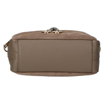 Dámská kožená crossbody kabelka taupe - Delami Vera Pelle Editka