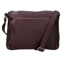 Dámská kožená crossbody kabelka vínová - Delami Vera Pelle Bandit
