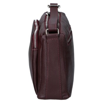 Dámská kožená crossbody kabelka vínová - Delami Vera Pelle Bandit