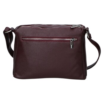 Dámská kožená crossbody kabelka vínová - Delami Vera Pelle Bandit