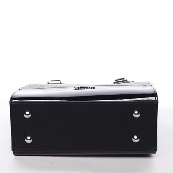 Dámská luxusní lakovaná kabelka černá se vzorem - Delami Claudine