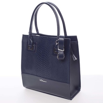 Dámská luxusní lakovaná kabelka tmavě modrá se vzorem - Delami Claudine