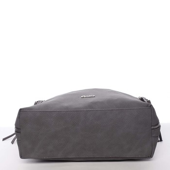 Exkluzivní velká měkká šedá kabelka - Carine Tamika