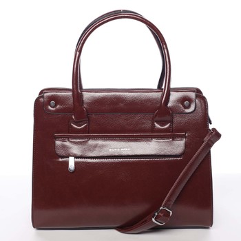 Elegantní pevná dámská kabelka do ruky tmavě červená - Silvia Rosa Takeon