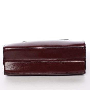 Elegantní pevná dámská kabelka do ruky tmavě červená - Silvia Rosa Takeon