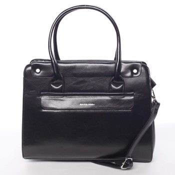 Elegantní pevná dámská kabelka do ruky černá - Silvia Rosa Takeon