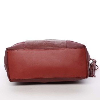 Velká módní měkká červená kabelka přes rameno - MARIA C Titania