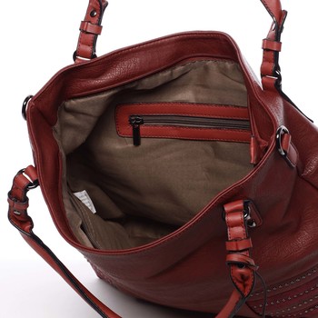 Velká módní měkká červená kabelka přes rameno - MARIA C Titania