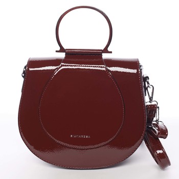 Originální dámská lakovaná crossbody kabelka sytě vínová - Silvia Rosa Sherise