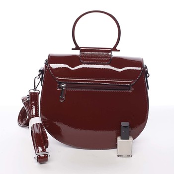 Originální dámská lakovaná crossbody kabelka sytě vínová - Silvia Rosa Sherise