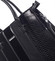 Módní černá pololakovaná dámská kabelka přes rameno - Silvia Rosa Jeina