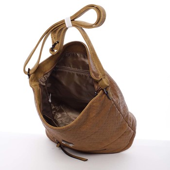 Elegantní a originální dámská crossbody kabelka světle hnědá - Silvia Rosa Labrilla