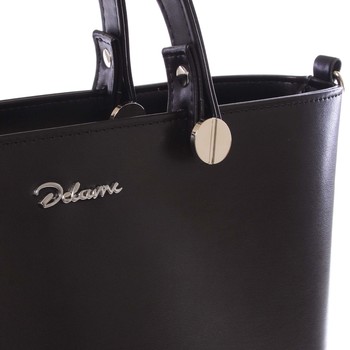 Luxusní dámská kabelka černá hladká - Delami Chantal