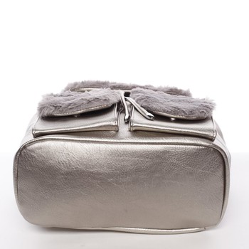 Střední dámský městský batůžek stříbrný - Silvia Rosa Ximena