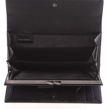 Dámská stylová kožená lakovaná peněženka černá - Loren 2044