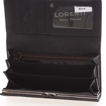 Dámská módní kožená lakovaná peněženka černá - Lorenti Idylla