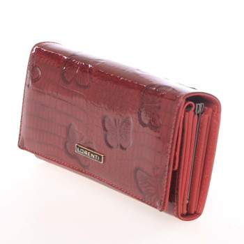 Luxusní dámská kožená lakovaná peněženka červená - Lorenti 4003L