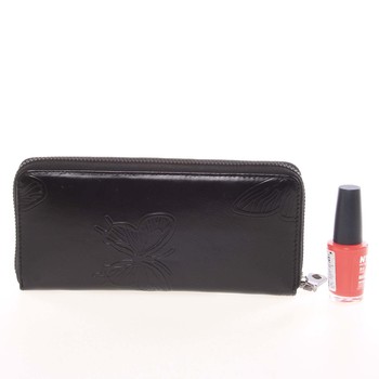 Jednoduchá dámská kožená peněženka černá - Lorenti 7006