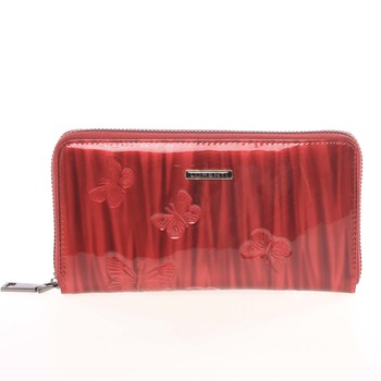 Velká módní kožená lakovaná peněženka/psaníčko červená - Lorenti Cobala