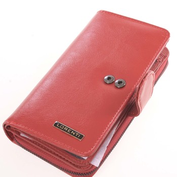 Vysoká dámská červená kožená peněženka - Lorenti Gallie