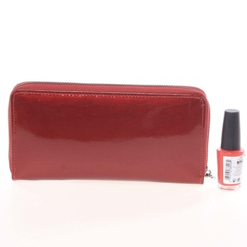 Jemná módní kožená lakovaná peněženka/psaníčko červená - Lorenti Shou