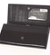Luxusní a elegantní kožená lakovaná černá peněženka - Loren 2401