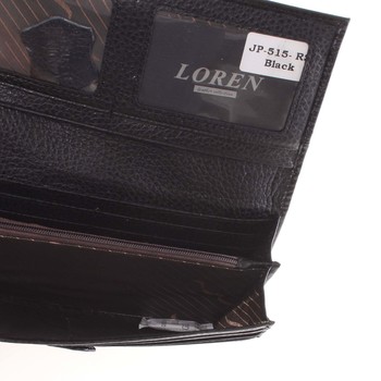 Elegantní dámská lakovaná černá kožená peněženka - Loren 0515