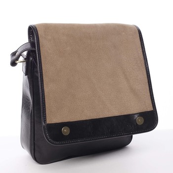 Pánská luxusní kožená taška přes rameno černá - ItalY Jamar