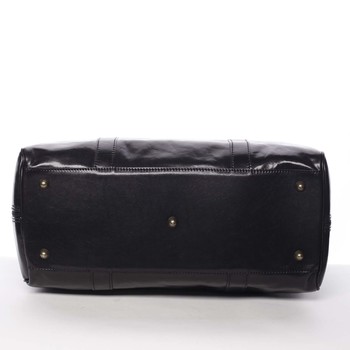 Velká cestovní kožená taška černá - ItalY Equado