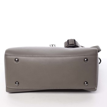 Luxusní stylová menší tmavá taupe kabelka do ruky - David Jones Haless