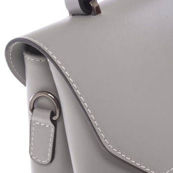 Originální hladká šedá dámská kabelka do ruky - ItalY Neola