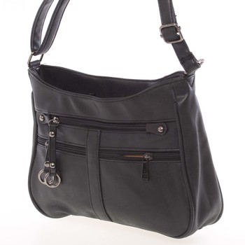 Dámská menší crossbody černá kabelka - Piace Molto Umbra