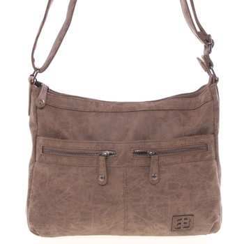 Střední měkká dámská crossbody kabelka hnědá - Enrico Benetti Enjoy