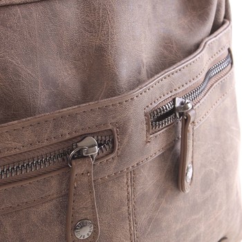 Střední měkká dámská crossbody kabelka hnědá - Enrico Benetti Enjoy